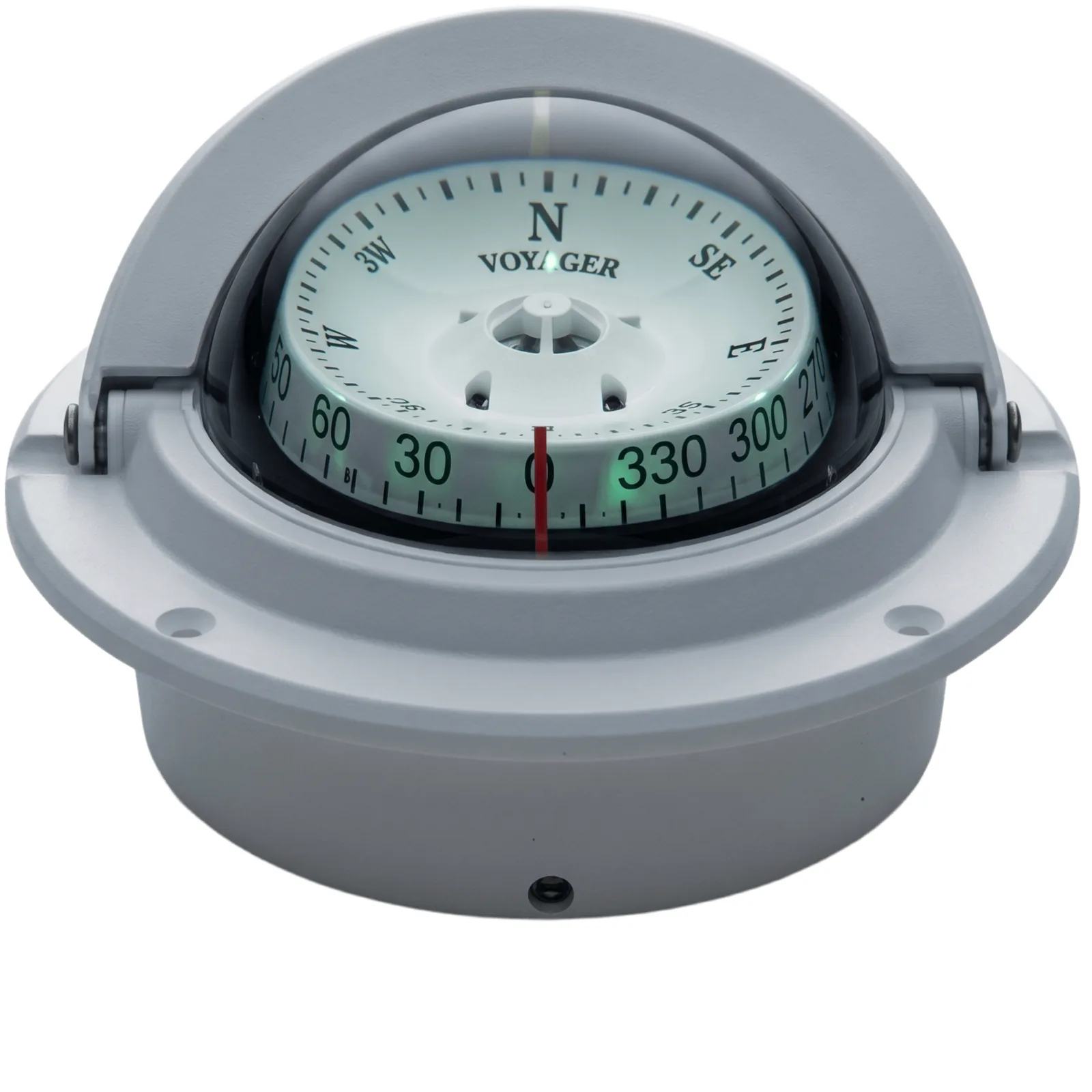 Brújula de Navegación Marítima Serie Voyager / Montaje Empotrado / 3" (76 mm) / Compensadores Integrados / Iluminación Nocturna NiteVu / Imán DirectiveForce / Montaje Fácil / 100% Reparable