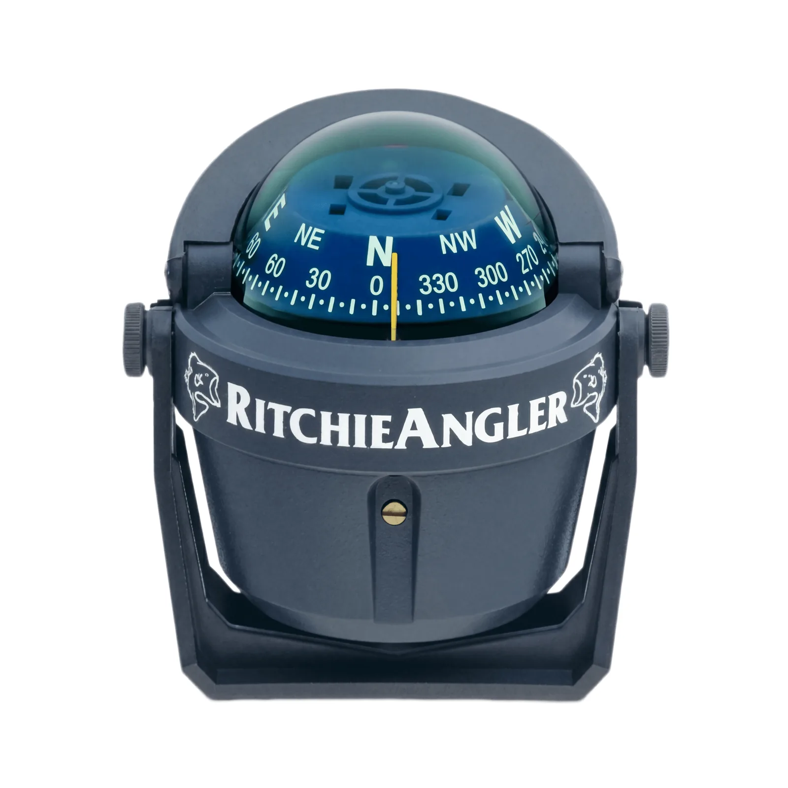Brújula de Navegación Marítima RitchieAngler RA-91 / Montaje en Bracket / Dial 2 3/4" (70 mm) / Iluminación Nocturna Verde / DirectiveForce Magnets / Acabado Gris Anti-Reflejo / 100% Reparable