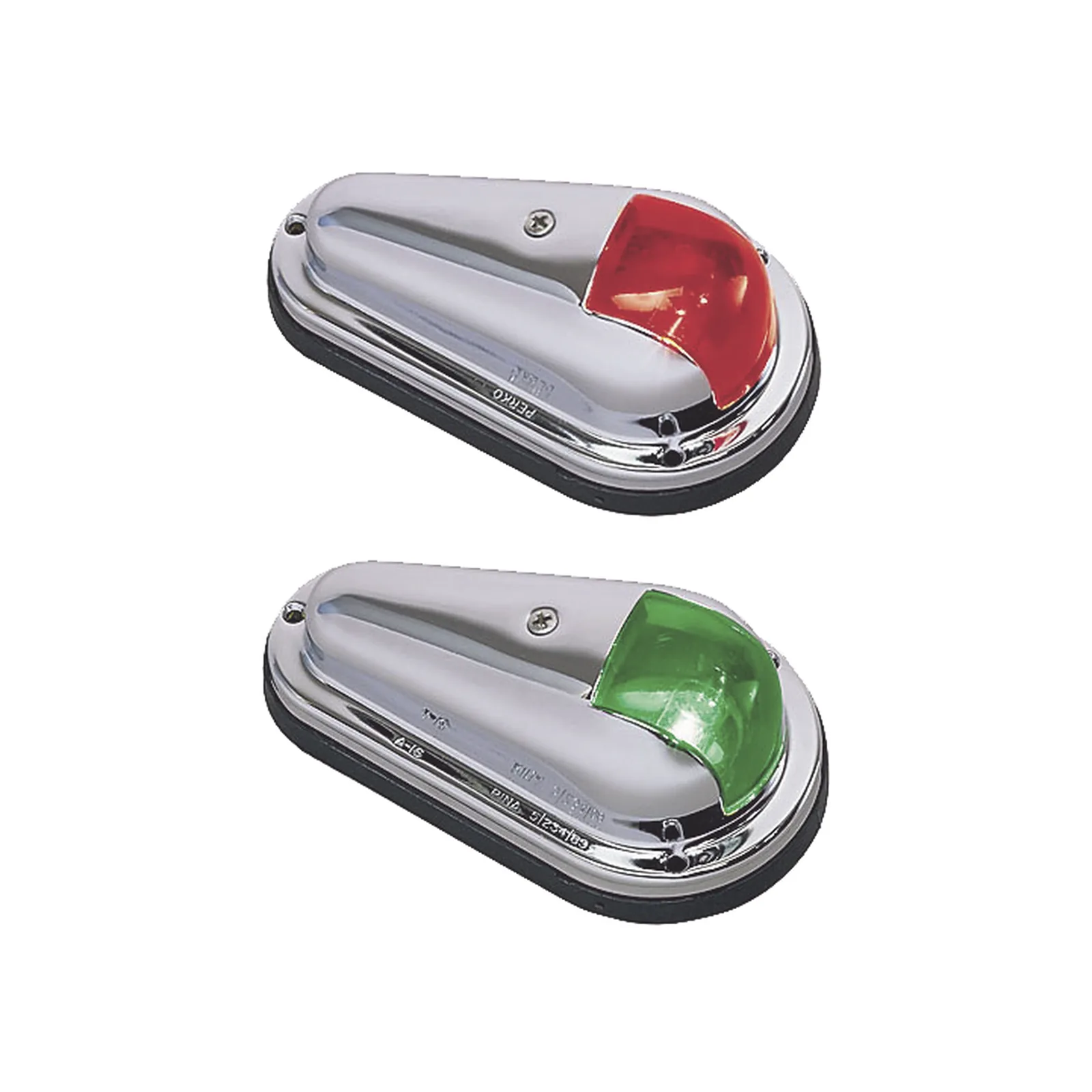 Luz de Navegación Bicolor, Acero Inoxidable Pulido, Base Polímero Negro, Lentes Rojo y Verde, 1 Milla Náutica, 12V, 10W, Contactos Bañados en Oro, Para Embarcaciones hasta 12m, Vendido en Pares