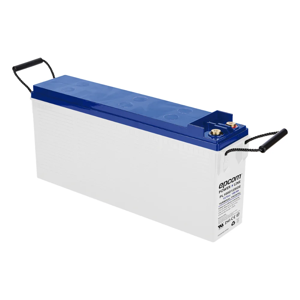 Batería de Ciclo Profundo AGM-VRLA / 12V 100Ah (10h) / Placas Gruesas Alta Densidad / Carcasa Ignífuga UL94-V0 / Terminal M8 / Baja Autodescarga / 1620A Cortocircuito