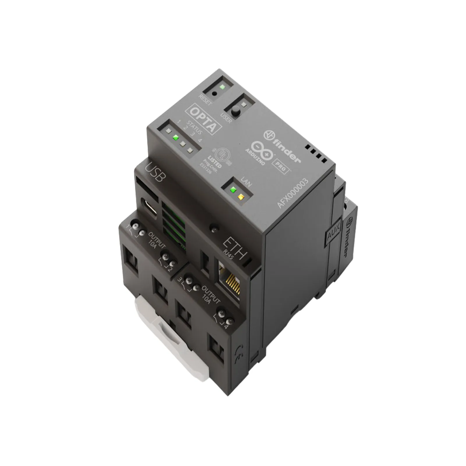 PLC Industrial Arduino Opta / Micro PLC IoT / STM32H747XI Dual-Core / 8 Entradas Analógicas-Digitales / 4 Relés 10A / IP20 / Certificaciones cULus-ENEC-FCC-CE