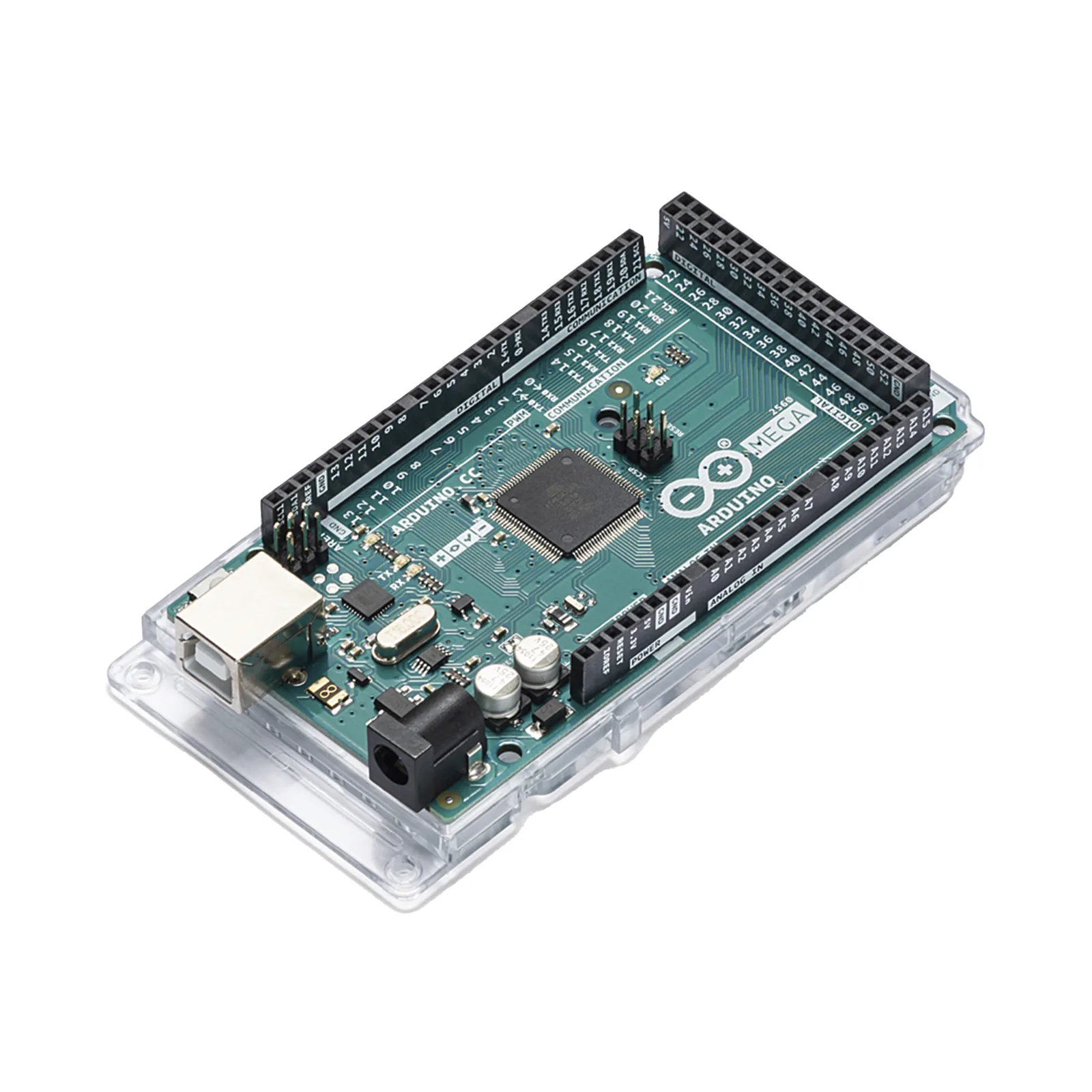 Placa de Desarrollo Arduino Mega 2560 Rev3 / Microcontrolador ATmega2560 16 MHz / 54 Pines Digitales / 16 Entradas Analógicas / 4 UART Hardware / 256KB Flash / USB Programación / Compatibilidad Shields