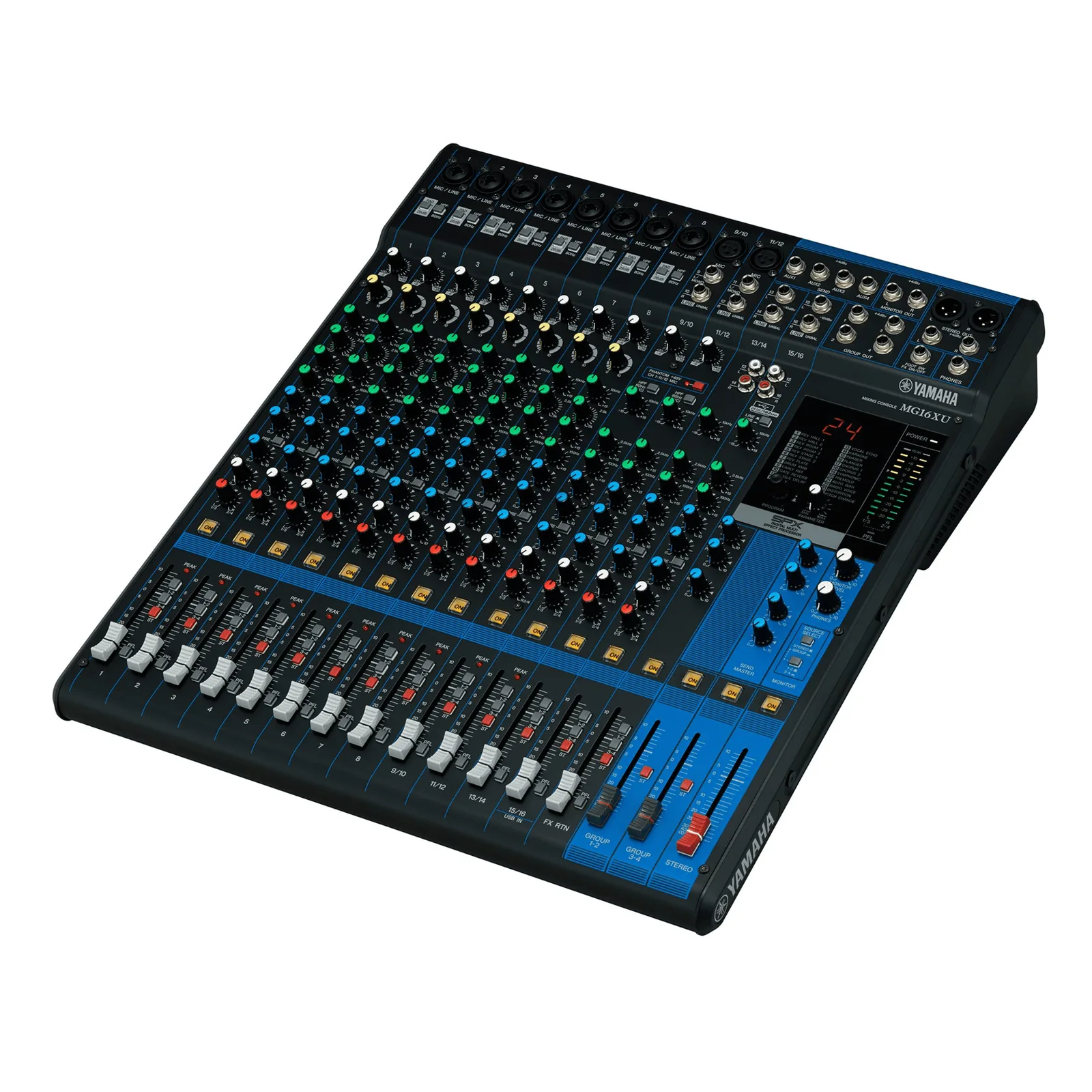 Mezcladora de Audio | 16 Canales | 10 Entradas de Micrófono | Entradas de Línea | Efectos | Interfaz USB