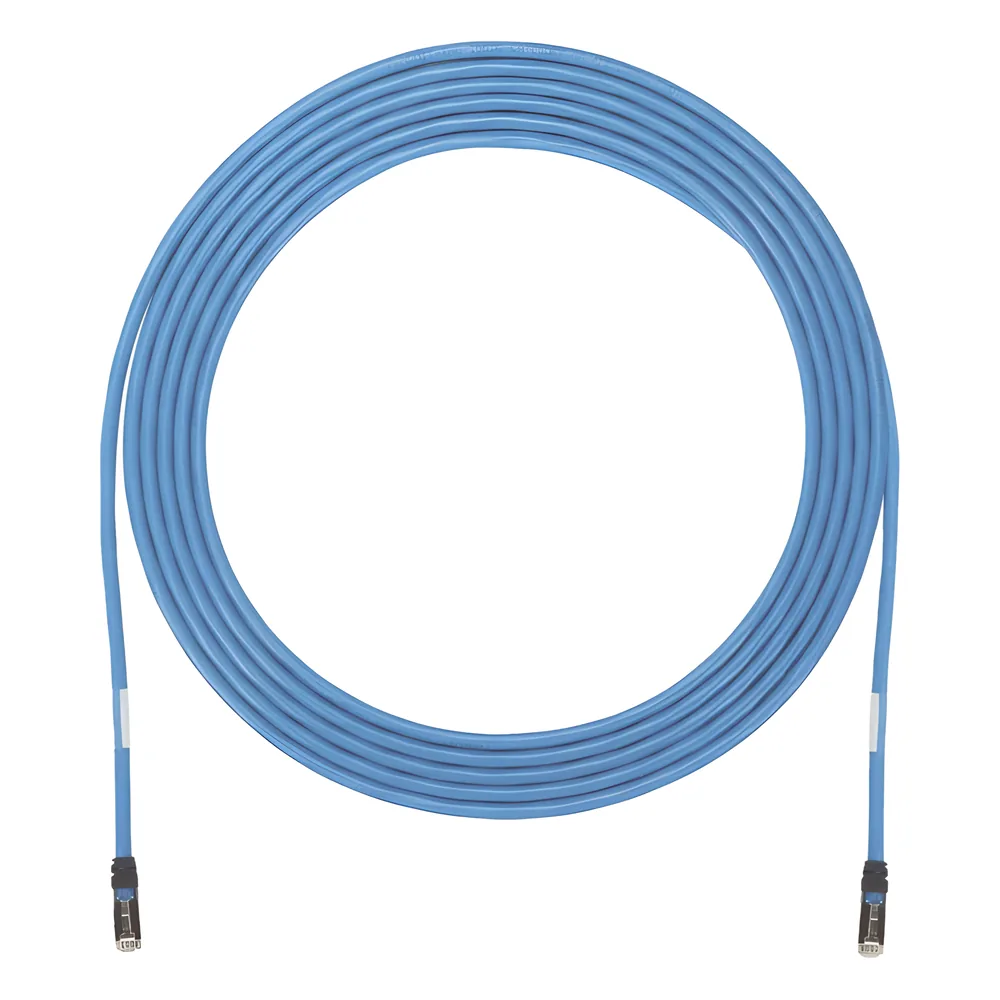 Cable de Zona U/UTP Cat6A, Con Plug Modular en Cada Extremo, Conductor 23 AWG Sólido, CMP (Plenum), 30.48 Metros (100 Pies), Color Azul