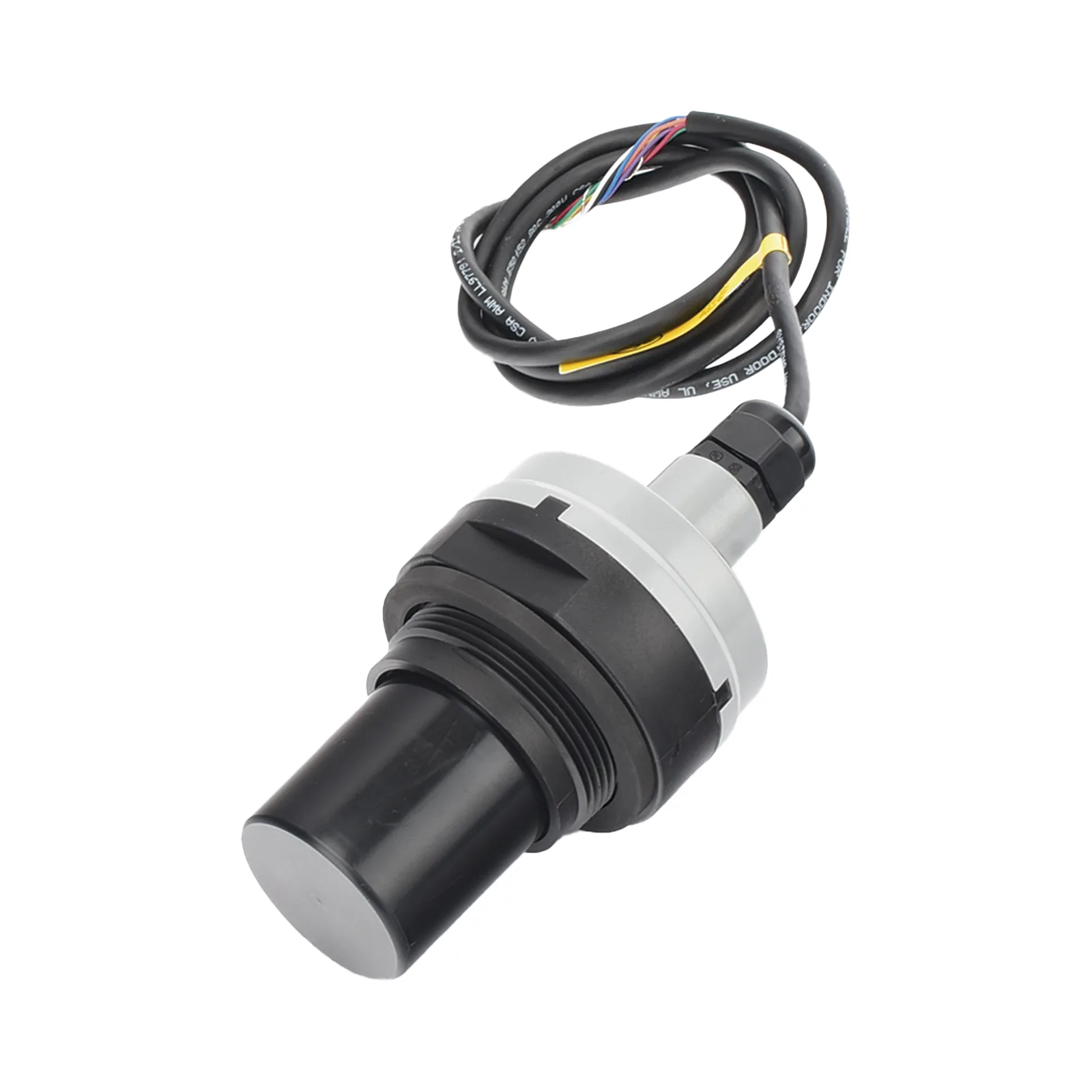 Sensor de nivel ultrasónico sin contacto, alcance de 5.5 m (18 ft), salida 4-20 mA y 4 relés SPST programables, IP68