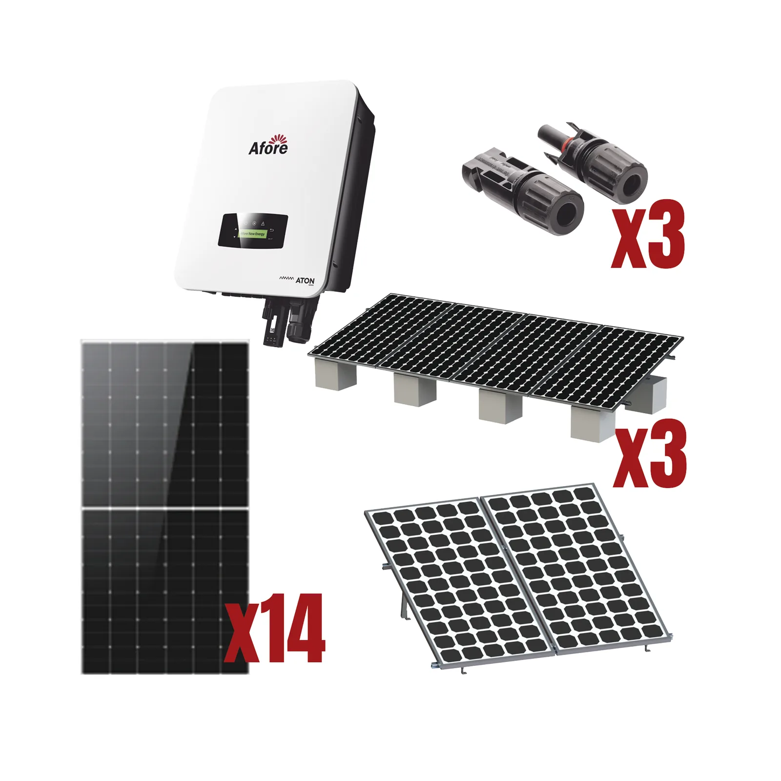 Kit Solar Interconexion / 8kW 220Vca / Inversor AFORE / Montaje Incluido