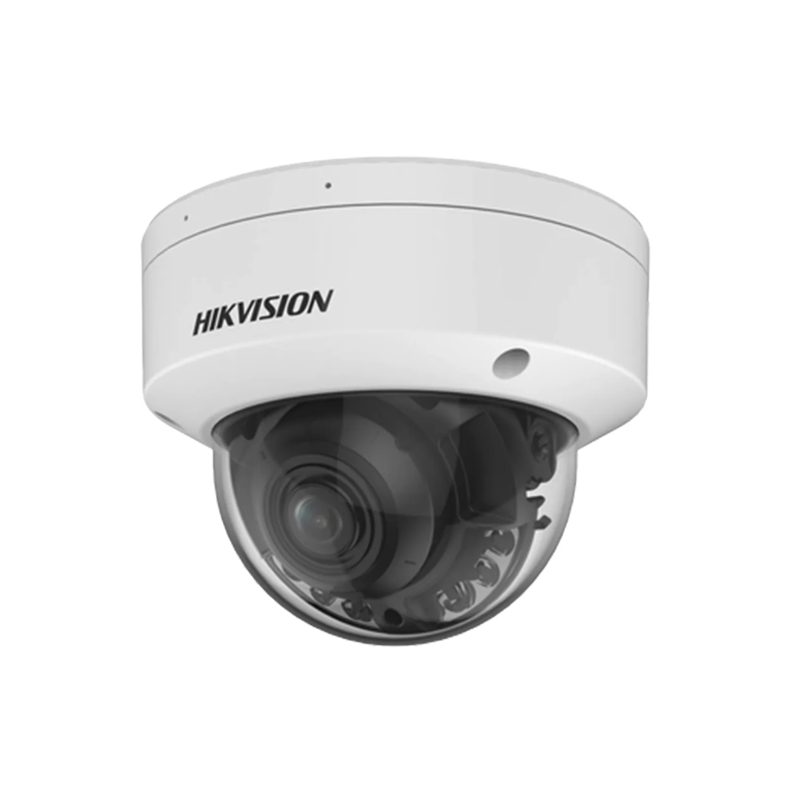 Domo IP 4 Megapixel / Lente Mot. 2.7 - 13.5 mm / Dual Light (40 mts IR + 40 mts Luz Blanca ) / SSD Integrado 1 TB / 2 Micrófonos Integrados / Alarmas I/O / IP67 / IK10 / WDR 130 dB / PoE + / AcuSense / DarkFighter S / Micro SD