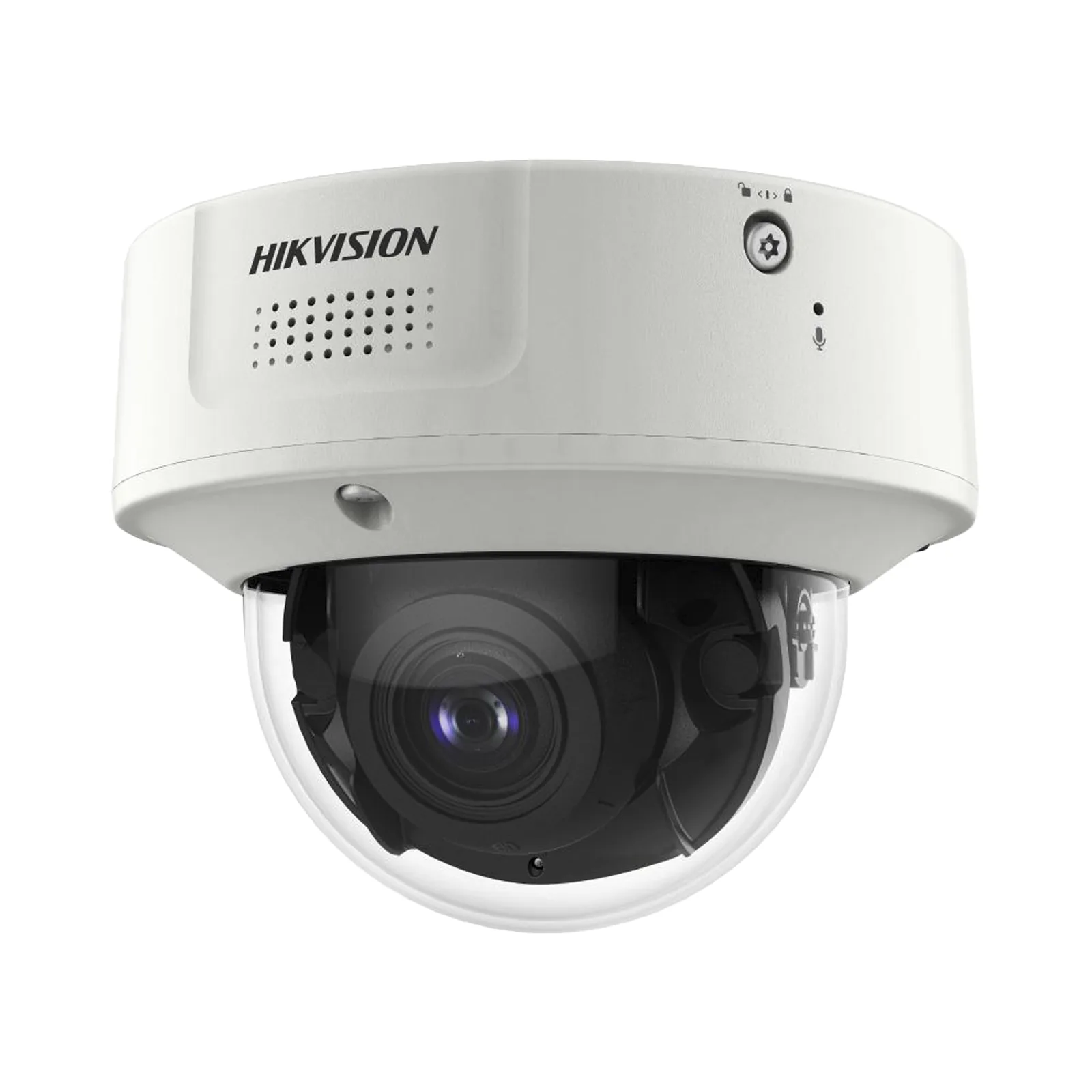 Domo IP 4 Megapixel / Lente Mot. 2.8 a 12 mm 2 / 40 mts IR EXIR / 2 Analiticos Simultaneos / DeepinView / 2 Micrófonos Integrados / IP67 / IK10 / H.265+ / WDR 150 dB / Captura Facial / Búsqueda por Atributos / Conteo de Personas