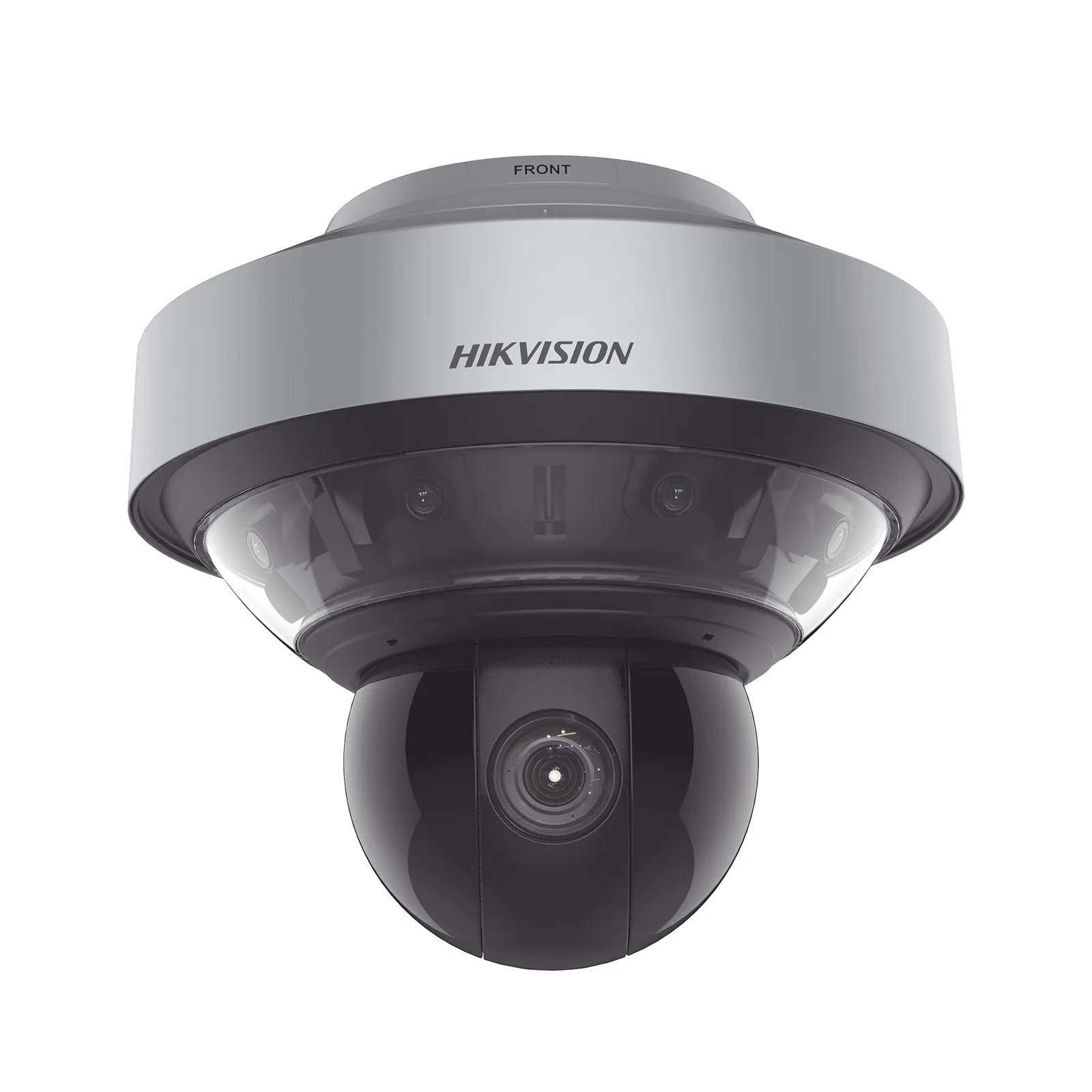 Domo PanoVu series / Vista Panorámica 180° / 4 Lentes de 4 Megapixel + PTZ 4 Megapixel de 40X Zoom / Posicionamiento 3D / IP67 / IK10 / WDR 120 dB / EIS / Autoseguimiento / 250 mts IR / 36 VCD