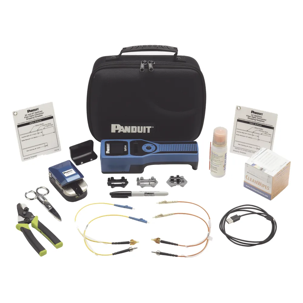 Kit Completo de Herramienta OCTT Opticam 2 de Panduit, para Terminación de Conectores Pre-Pulidos LC, SC o ST, Incluye Desforradora y Cleaver