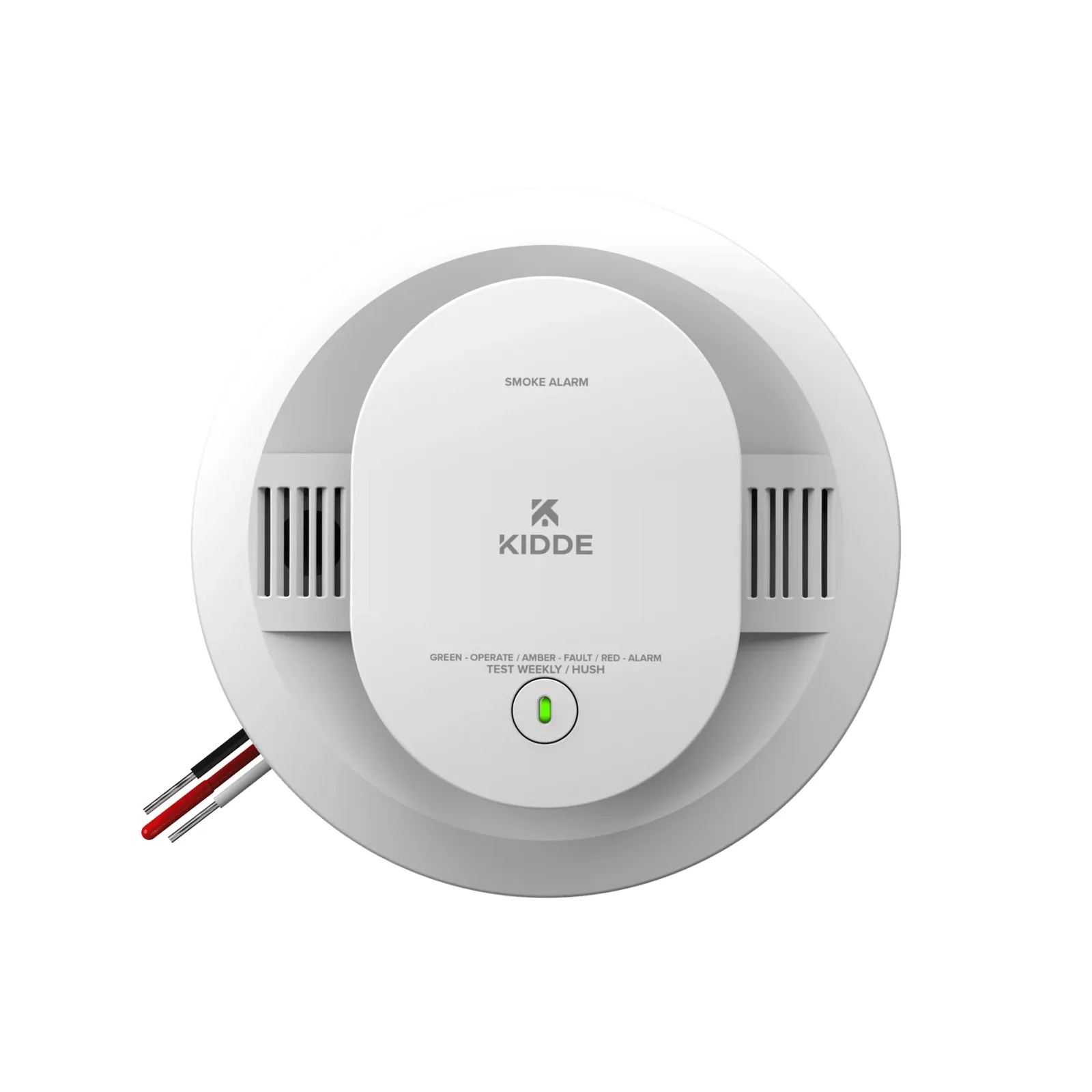 Detector de humo fotoeléctrico alámbrico 120 V CA con respaldo de baterías AA, interconexión hasta 24 dispositivos, paquete de 6
