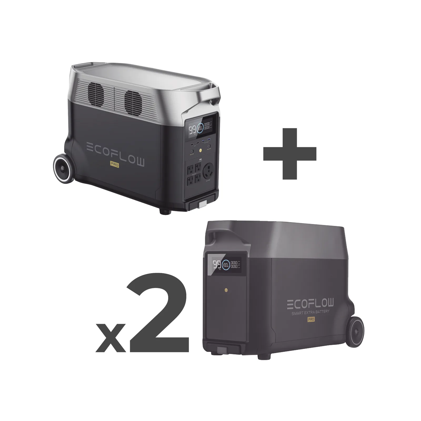 Estación de Energía Portátil DELTA PRO 3600Wh Litio LFP / 5 AC 3600W (7200W Pico) / 2 USB-C 200W / Capacidad para Aumentar Respaldo / Cargador de Coche 10A a 12.6V / Conectividad WiFi y Bluetooth (App) / Carga Solar 1600W Ma