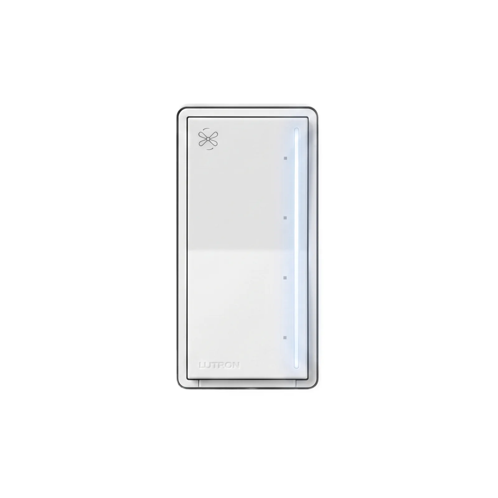Control de ventilador de techo táctil de 4 velocidades para un ventilador tipo paleta AC, con barra luminosa, sistema RadioRA 3
