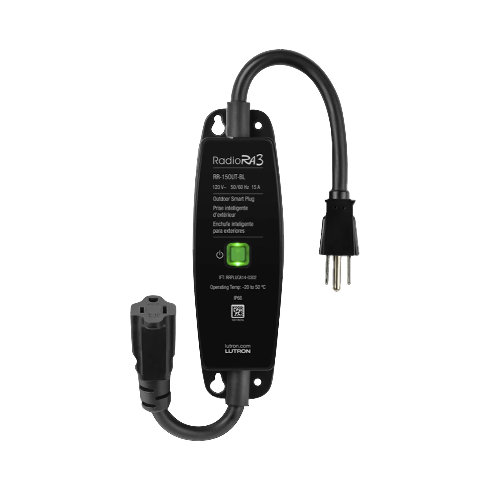 Interruptor de enchufe para exteriores on/off, resistente a la intemperie IP66, 15 A en iluminación o 1/2 HP en motores, sistema RadioRA 3