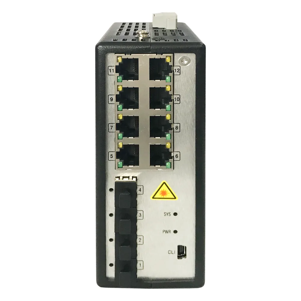 Switch Gigabit PoE+ / Industrial / Administrable / 8 Puertos Gigabit PoE+ (30 W) / 4 Puertos SFP / 250 W Total / 48 a 57 VCD / Ideal para Proyectos