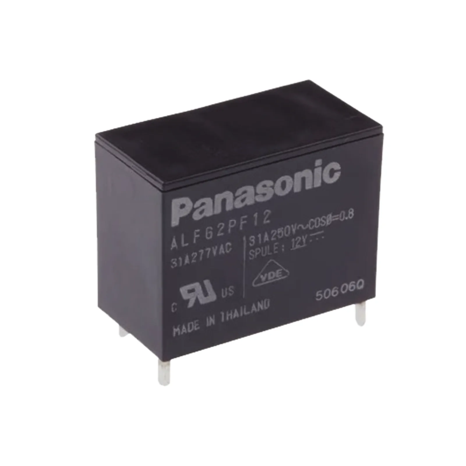 Relevador de 4 pines para tarjetas impresas Through-Hole de 12 Vcc, 31 Amp.
