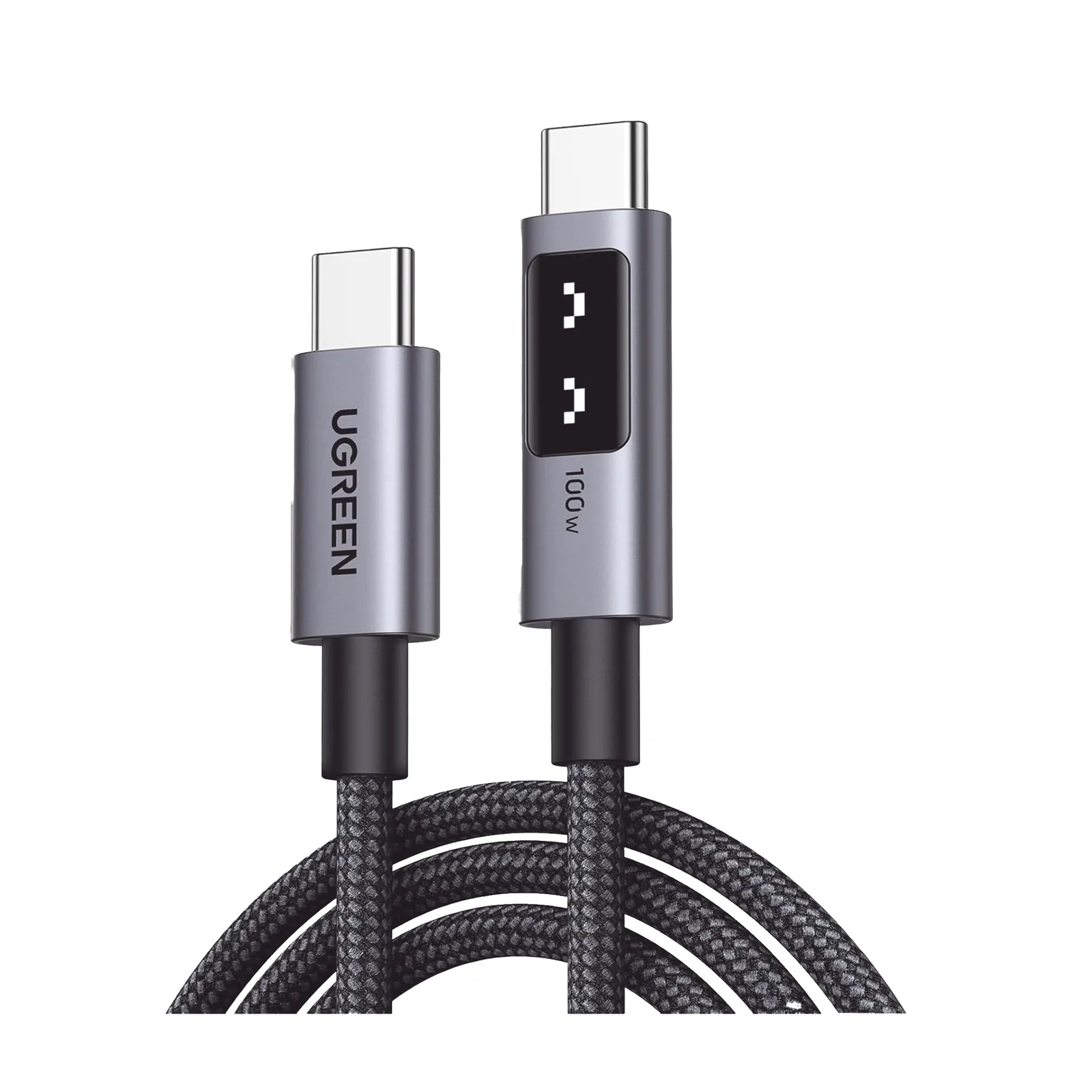 Cable USB-C a USB-C | 1 Metro | Carga Rápida de hasta 100W | Transferencia de datos 480 Mbps | PD3.0 | QC4.0/3.0/2.0 | FPC | AFC | Protección Integrada| Caja de Aluminio | Nylon Trenzado | Amplia Compatibilidad | Color Negro.