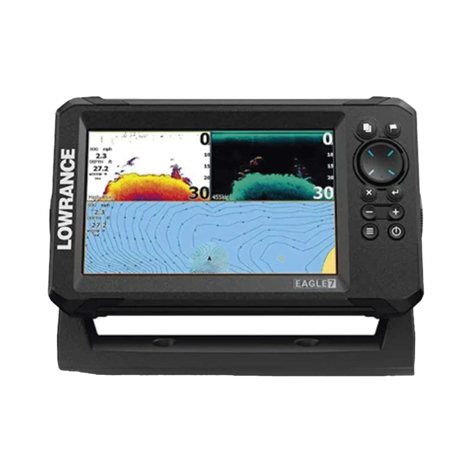 Eagle-7 ecosonda en pantalla horizontal IPS de 7 pulgadas, incluye transductor skimmer 50/200 kHz