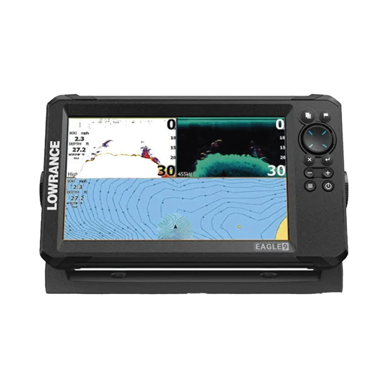 Eagle-9 ecosonda en pantalla horizontal IPS de 9 pulgadas, incluye transductor skimmer 50/200 kHz