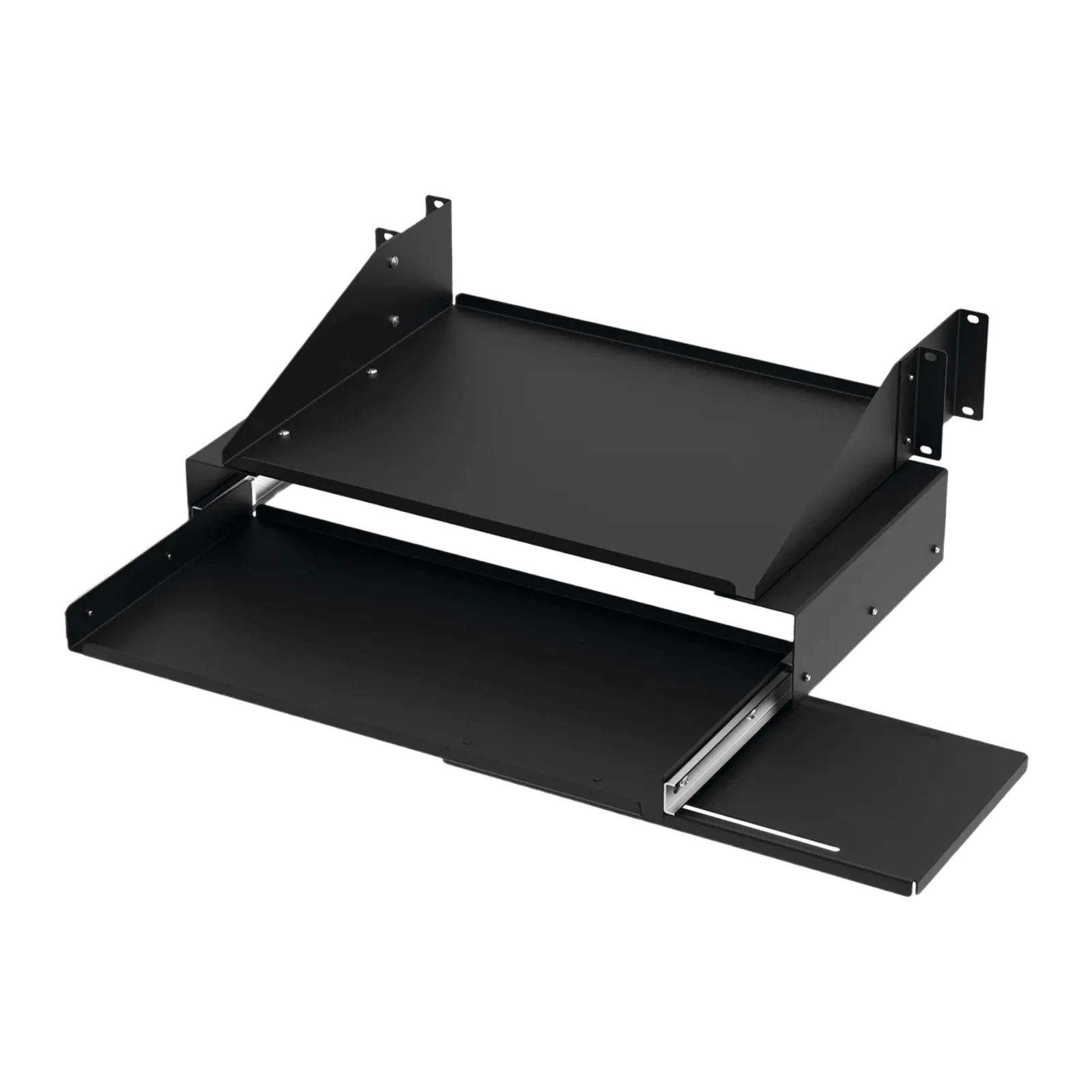 Charola Para Soportar Equipos en Rack de 19in, Con Bandeja Deslizable para Teclado y Mouse , Capacidad de 45.5 kg, 4 UR