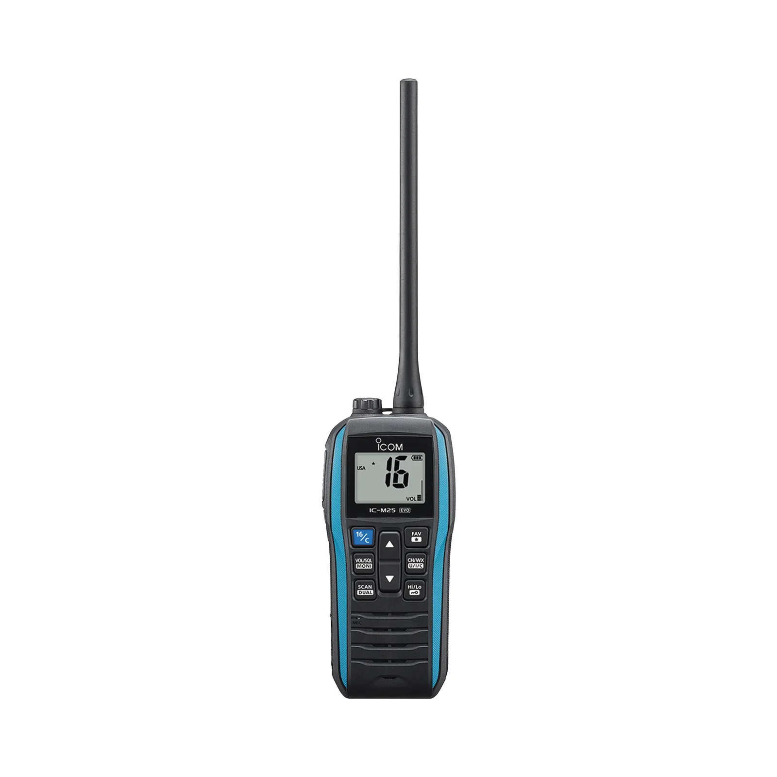 Radio Marina VHF Portátil / Flotante IPX7 / 5W Potencia Transmisión / USB-C / Eco Mode 14 Horas / Float'n Flash / AquaQuake / Rango 156-163 MHz