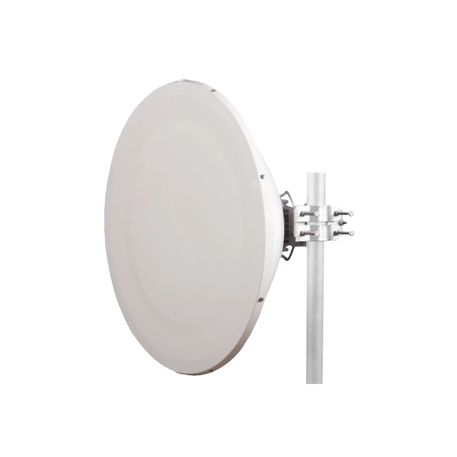 Antena direccional Alto Rendimiento / Parábola profunda para mayor aislamiento al ruido /4 ft / Guía de onda para radio B5x y C5x / Ganancia de 35 dBi / Soporte de acero inoxidable / Polaridad en 90 ° y 45 ° / Incluye montaje.