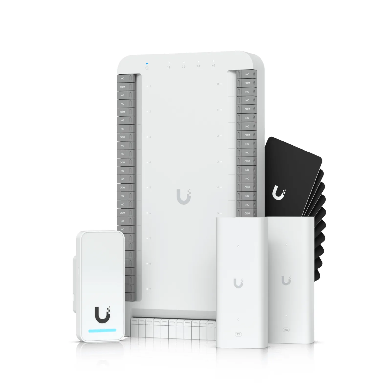 Kit de Inicio para Ascensor UniFi Access / PoE para Selección de Piso / Hasta 18 Pisos / Incluye Elevador Hub / G2 Lector / 2 Extensores PoE / 10 Tarjetas de Acceso / Interior y Exterior / NDAA Cumple
