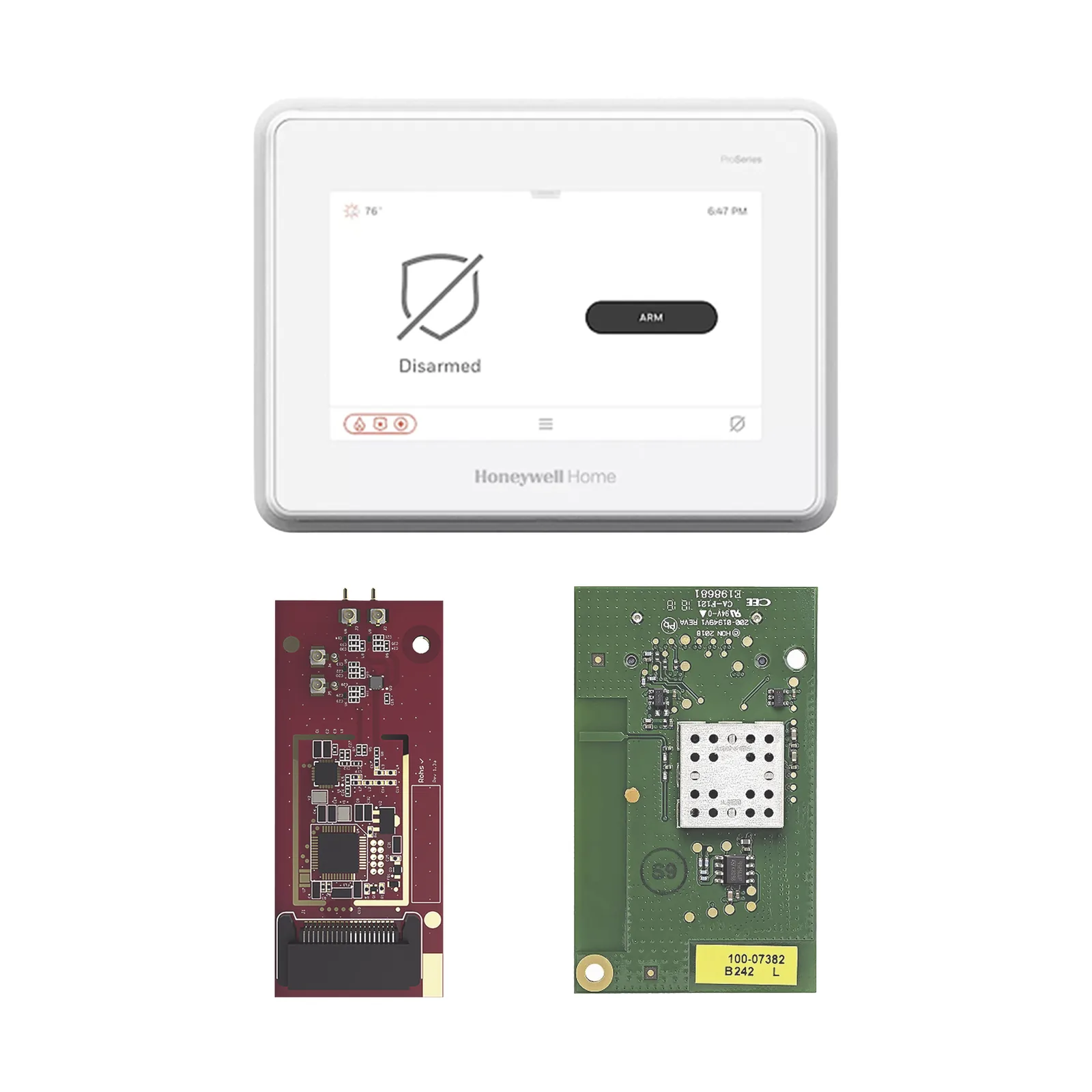 Panel de alarma todo-en-uno con pantalla táctil de 7 pulgadas y módulo de toma de control para sensores 5800, 2GIG, DSC, ITI/Qolsys y Bosch