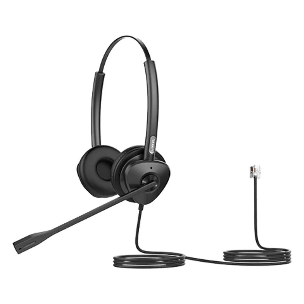Diadema Binaural con Audio HD y Brazo Ajustable de 260°, Conexión RJ9 y Sonido de Alta Definición