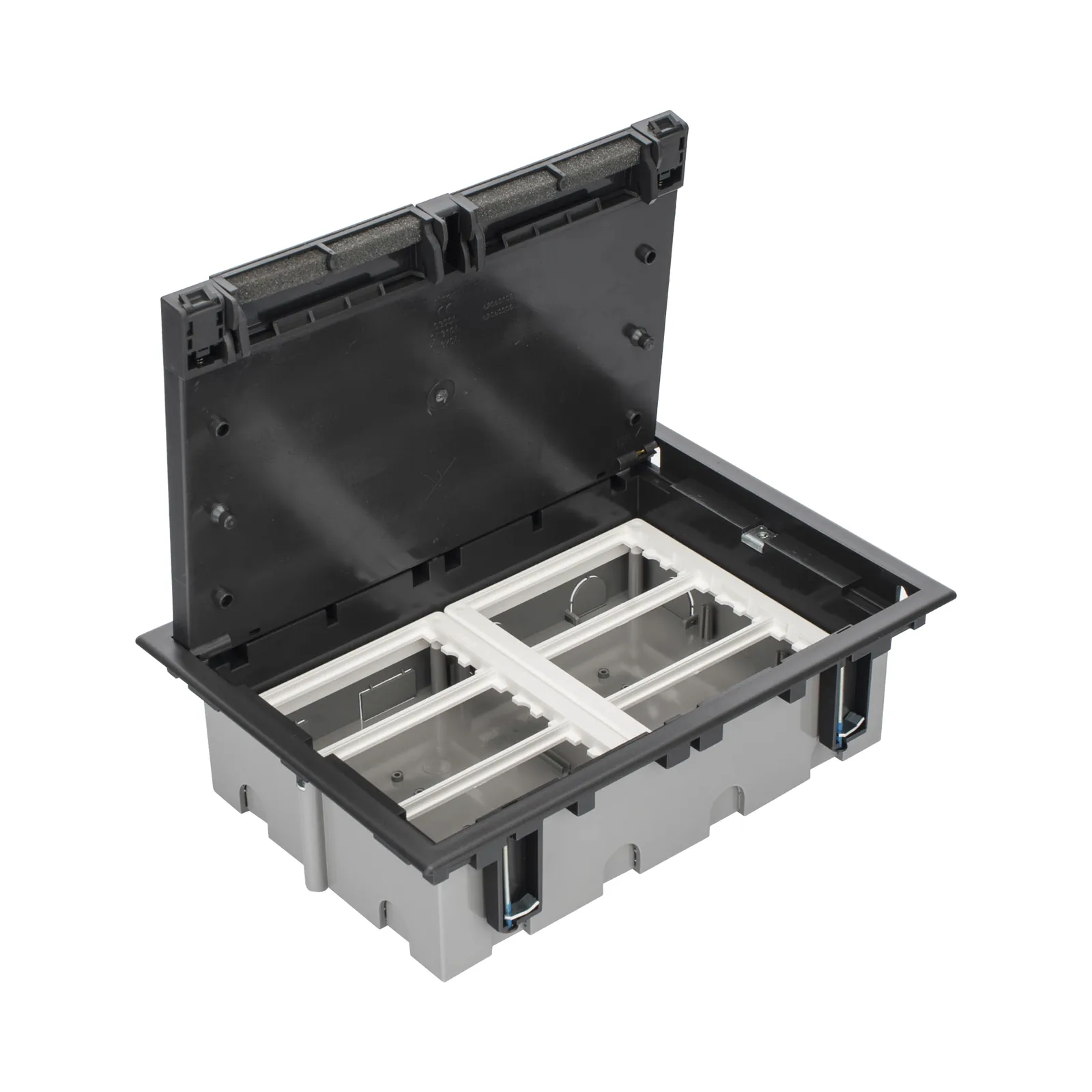 Caja Para Instalación en Piso Falso para Voz, Datos o Contactos Eléctricos / Capacidad para 6 Módulos / Espacio Embellecedor en la Tapa / Profundidad Ajustable de 90 a 120 mm (3.54 a 4.72 pulgadas) / Los Módulos se Adquieren Aparte / (SF610/14CY)