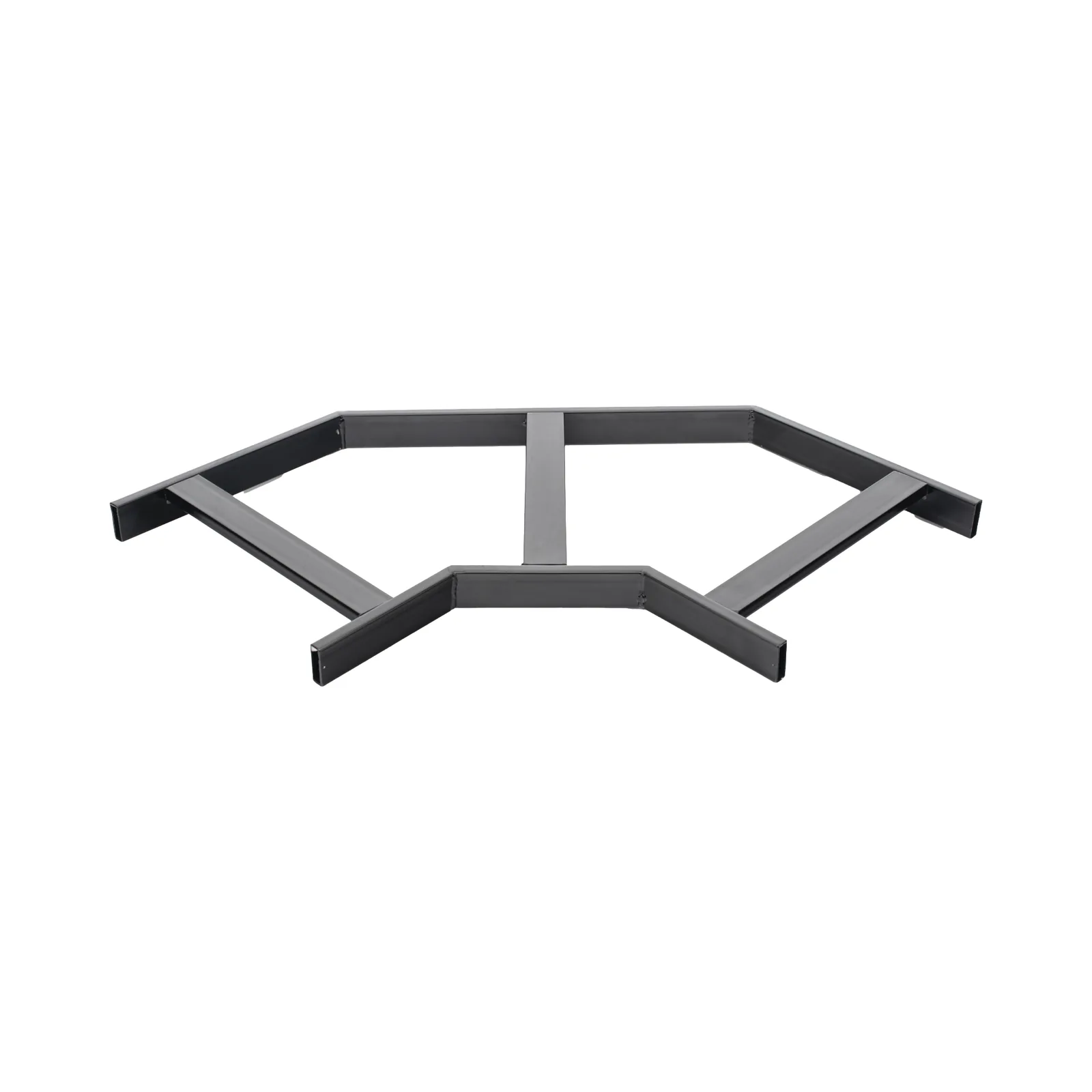 Curva Horizontal de 90° para Escalera Tubular de 1.5" de Peralte y 12" de Ancho, Acabado con Pintura Epóxica Color Negro, Incluye Coples y Tornillería