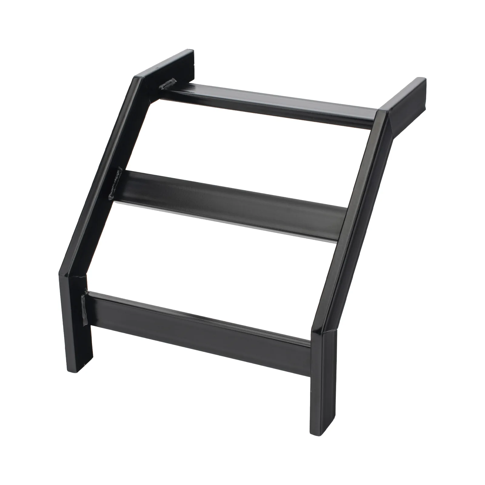 Curva Vertical Exterior de 90° para Escalera Tubular de 1.5" de Peralte y 12" de Ancho, Acabado con Pintura Epóxica Color Negro, Incluye Coples y Tornillería