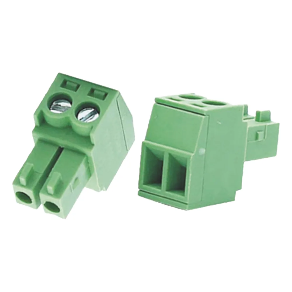 Bornera Verde Conector Macho de 3.5 mm para Paneles de Acceso, Cámaras, Múltiples Dispositivos/ 2 Tornillos