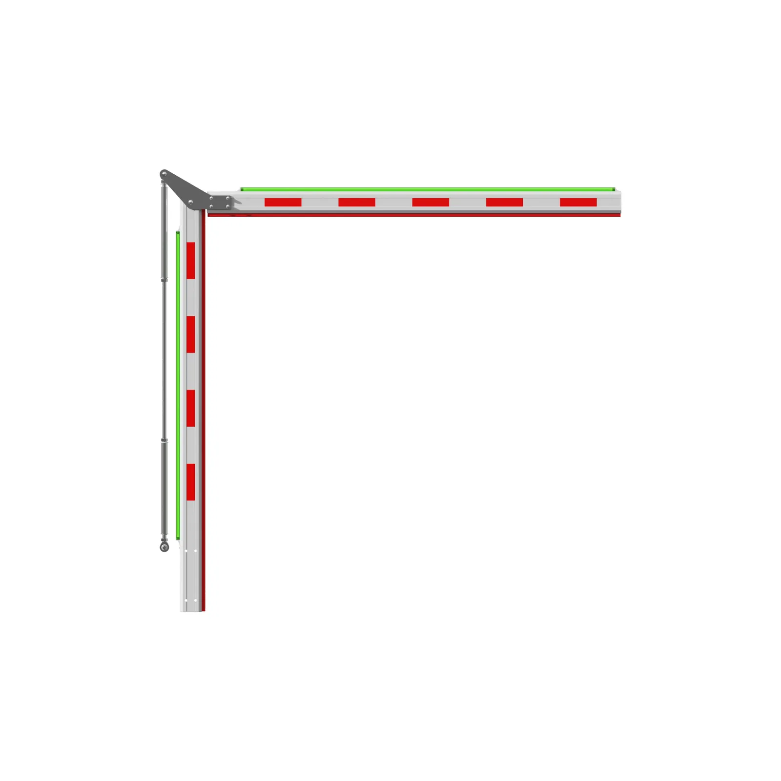 Brazo Articulado 3 mts (1.5+1.5) con Iluminación para Barreras Hikvision Serie DS-TMG320