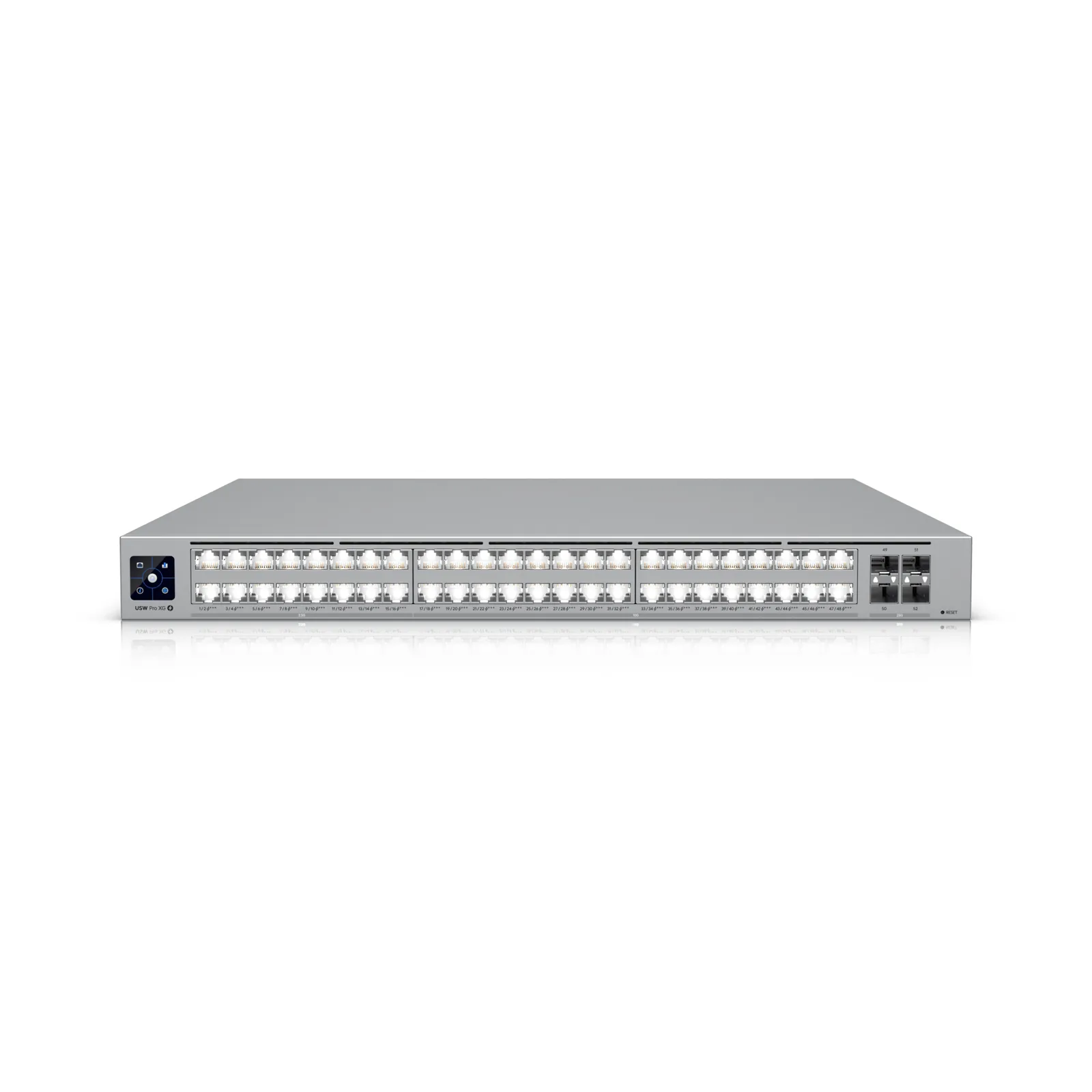 UniFi Switch USW-Pro-XG-48-PoE / Capa 3 / 48 puertos PoE+++ (32 × 10 GbE, 16 × 2,5 GbE) + 4 puertos SFP28 25 G / 1080 W PoE total