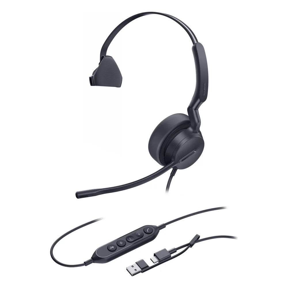 Auriculares Yealink UH42 Mono con cancelación de ruido por USB-C/A e indicador de ocupado, plug and play