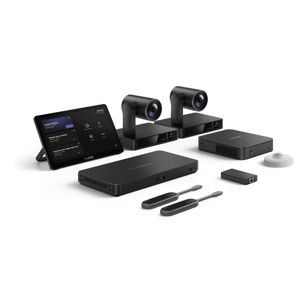Sistema de Videoconferencia Yealink MVCS90 para Microsoft Teams Rooms ideal para Salas Grandes con Seguimiento Inteligente y Audio Profesional.