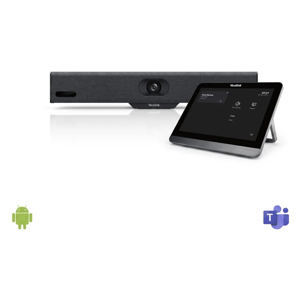 Barra de Videoconferencia A10 de Yealink para Salas Pequeñas con Android Integrado para Microsoft Teams y Modo BYOD - Incluye Panel Touch