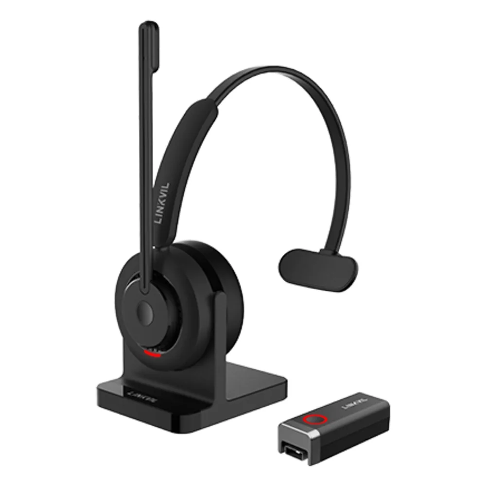 Diadema Inalámbrica / DECT 6.0 + Bluetooth 5.3 / Micrófono Rotable / Audio HD / Cancelación IA / Base de Carga
