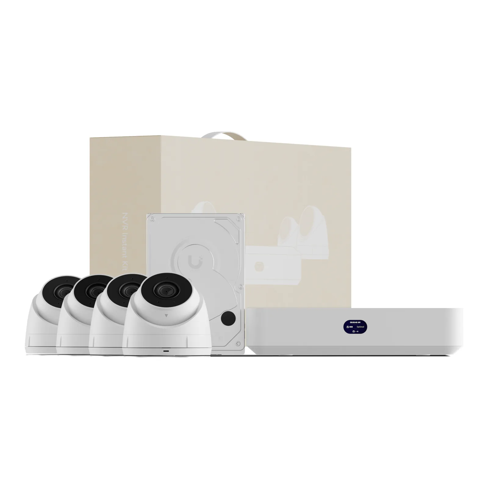 UniFi Protect UNVR Instant Kit – Solución Todo en Uno con NVR Instant, 4 Cámaras G5 Turret Ultra y Disco Duro de 1 TB para una Configuración Rápida y Sencilla