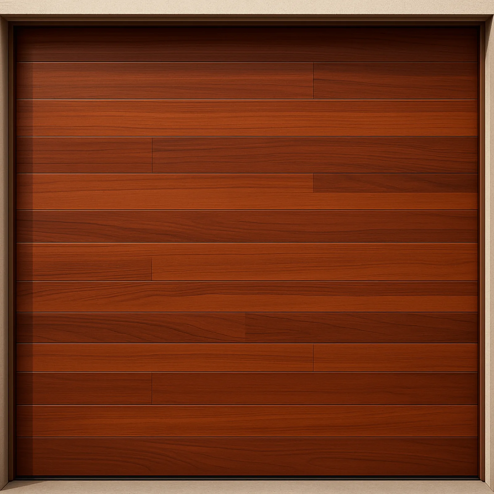 Puerta de Garage de Alta Calidad / Estilo Americano / Acabado Laminado PREMIUM / Color Madera Clara / 18x9 Pies.