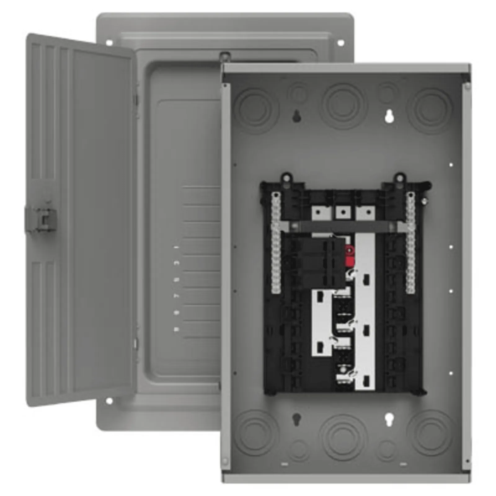 Centro de carga trifásico 3 Fases, 4 Hilos para interruptores QP, de 12 polos - 24 circuitos, 120/240vca, Barras de aluminio 100 Amp, Nema 1, uso interior. Incluye tapa.