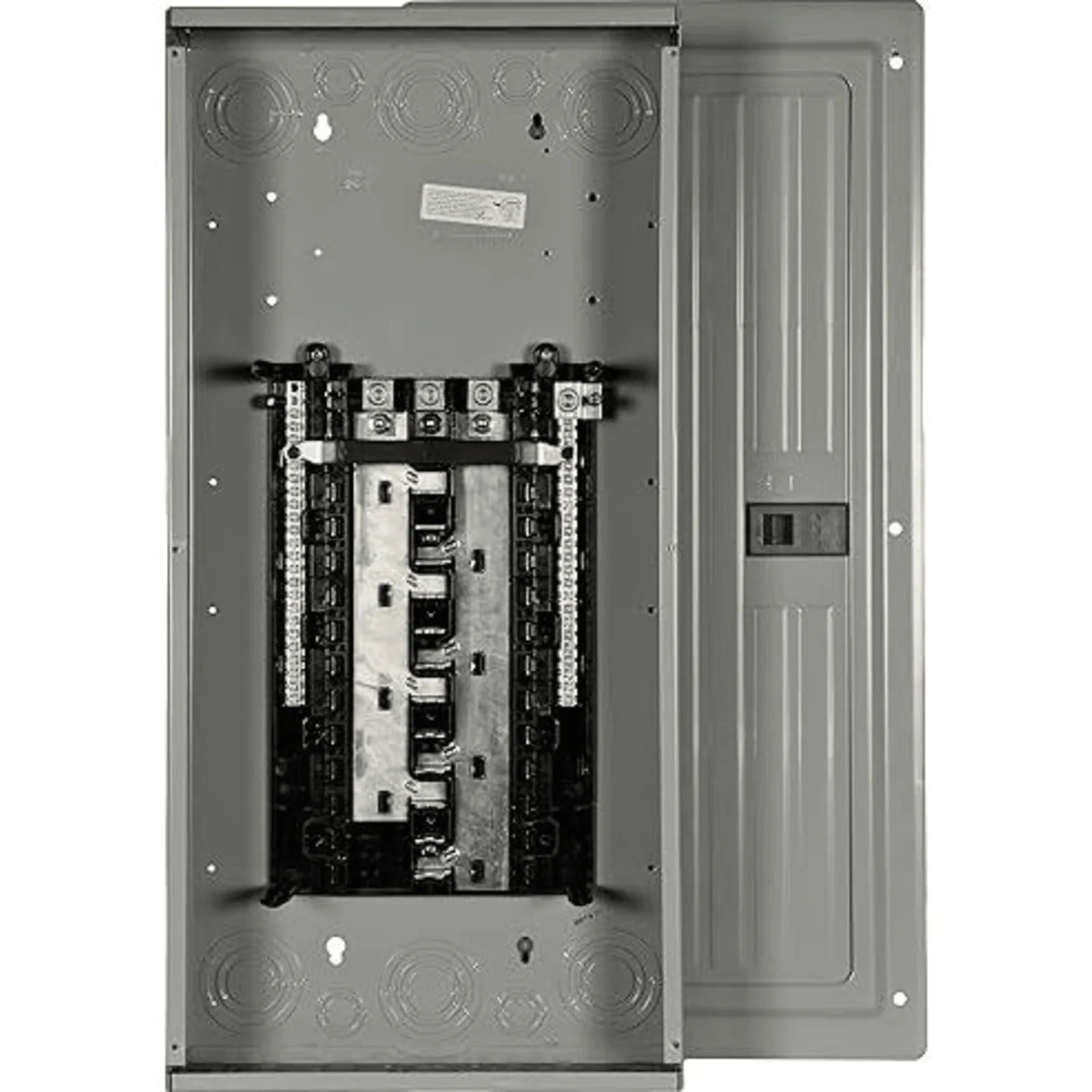 Centro de carga monofásico 1 Fase, 3 Hilos para interruptores QP, de 30 polos - 48 Circuitos, 120/240vca, Barras de aluminio 200 Amp, Nema 1, uso interior. Incluye tapa.