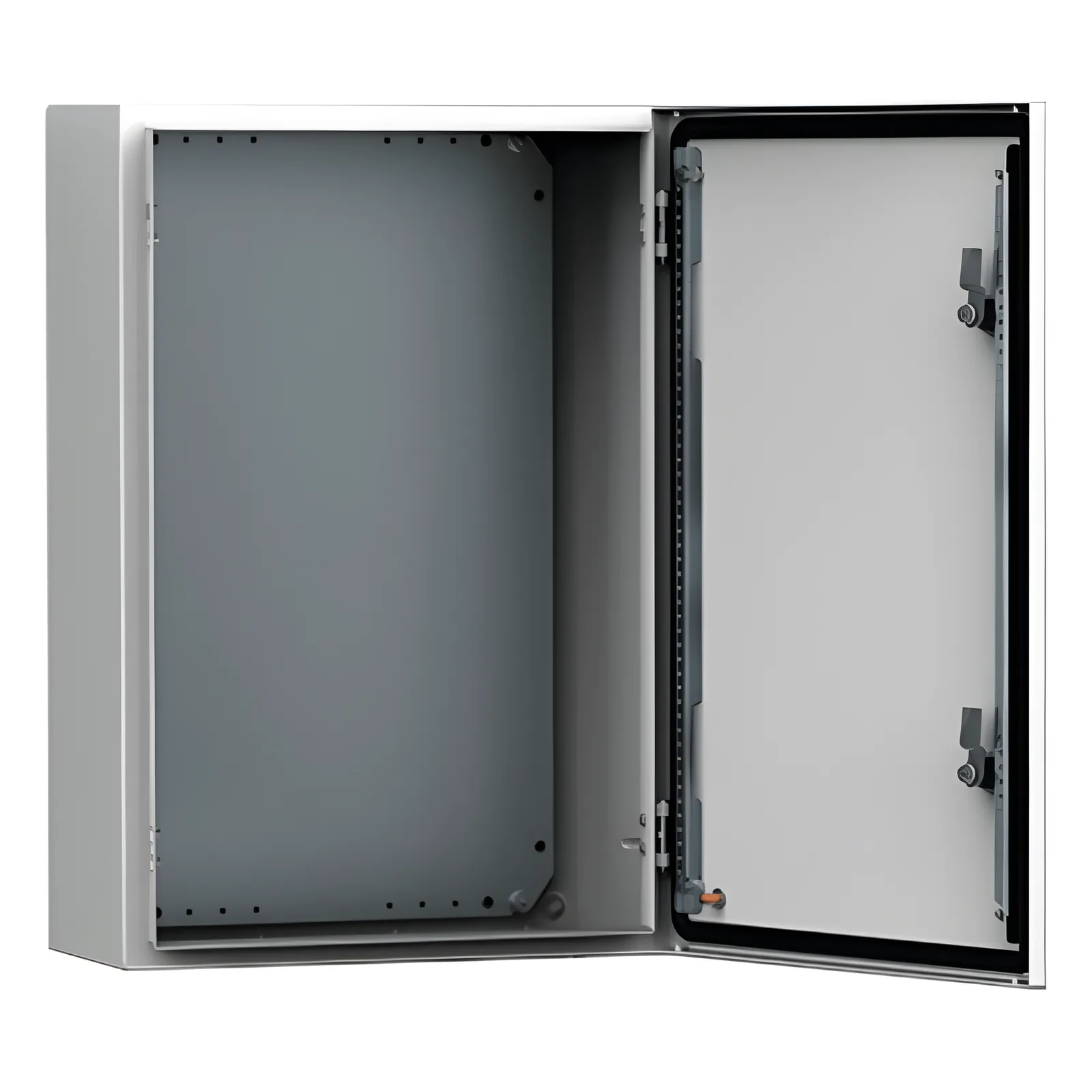 Gabinete de Uso Exterior MAS 250 x 200 x 155 mm (9.84 x 7.87 x 6.10 in) / NEMA 4/12/13 / IP66 / IK10 / Acero Dulce 1.5 mm / Platina de Montaje Incluida / Color Gris Claro