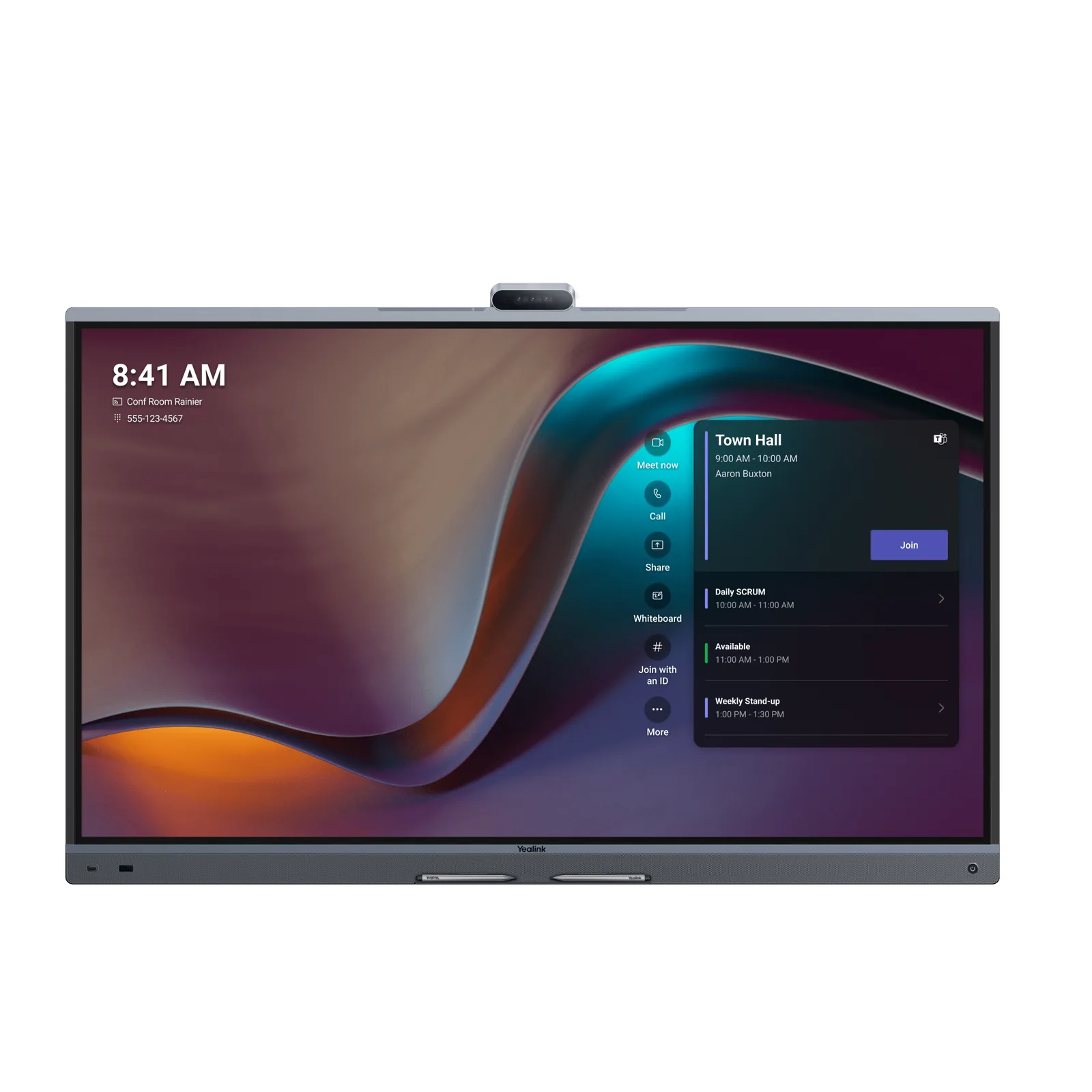 Yealink MeetingBoard 65 Pro, Centro de Colaboración Inteligente con IA, 4K UHD, Android 13, Micrófonos Integrados y Cámara Ultra Gran Angular