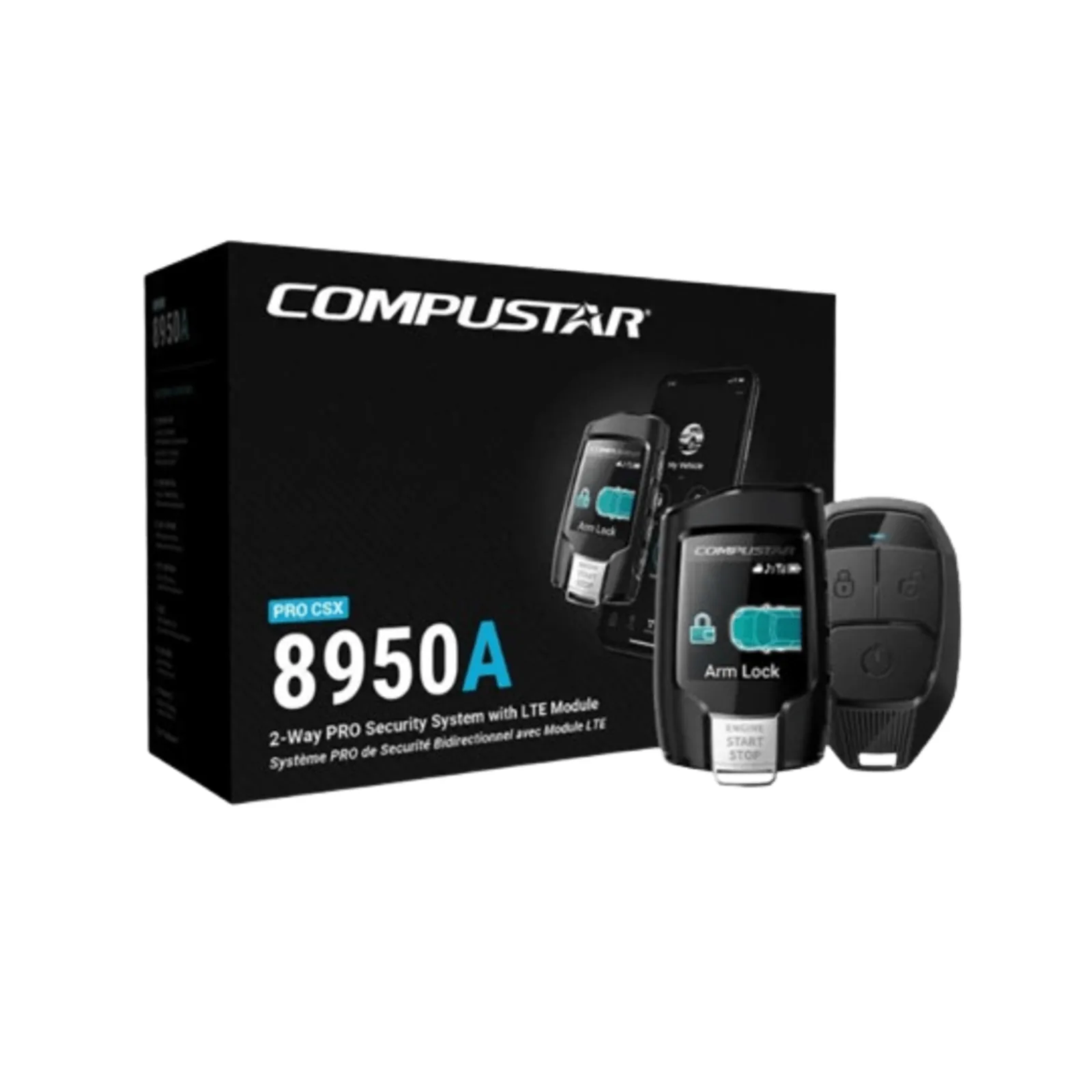 (MONITOREO en APP) Kit de Alarma Vehicular Profesional de 2 vías y control LCD con modulo CM2500 Incluye GPS X1-MAX LTE