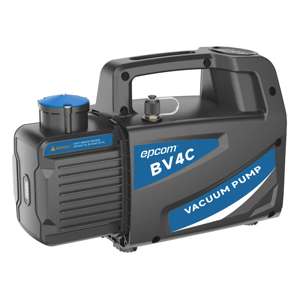 Bomba de Vacío General BV4C / Vacío Final 150 Micrones / Caudal 4 CFM (114 L/min) / Potencia 1/4 HP / Diseño Anti-Retroceso de Aceite / Montaje Superior del Motor / Válvula Antirretorno Integrada / Puerto 1/4 SAE