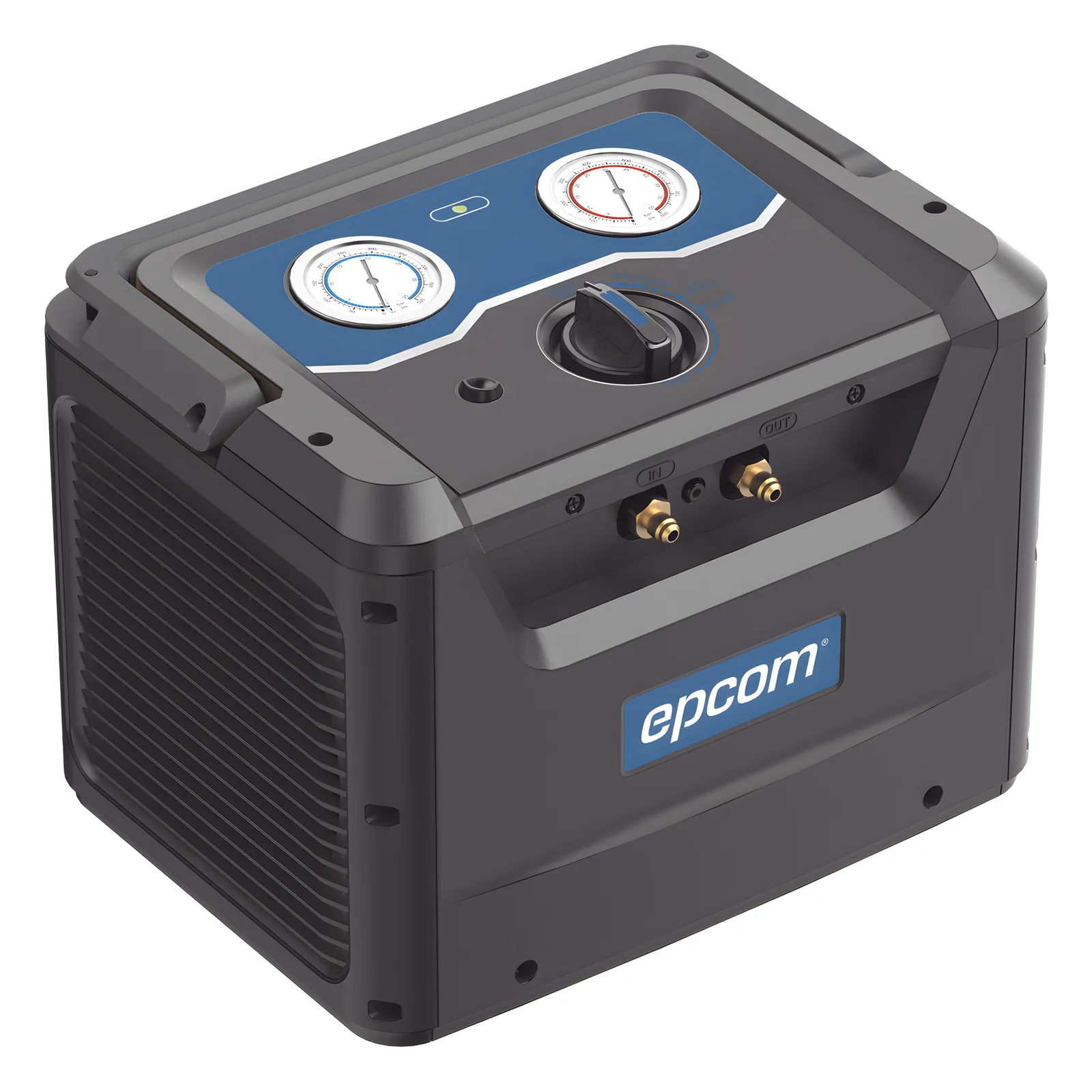 Máquina Recuperadora de Refrigerante REC7 / Compresor Sin Aceite Pistón Simple / 38.5 bar (558 psi) / Motor DC Sin Escobillas 1 HP / Operación Un Botón / Recuperación Vapor 0.22-0.25 kg/min / Recuperación L&ia