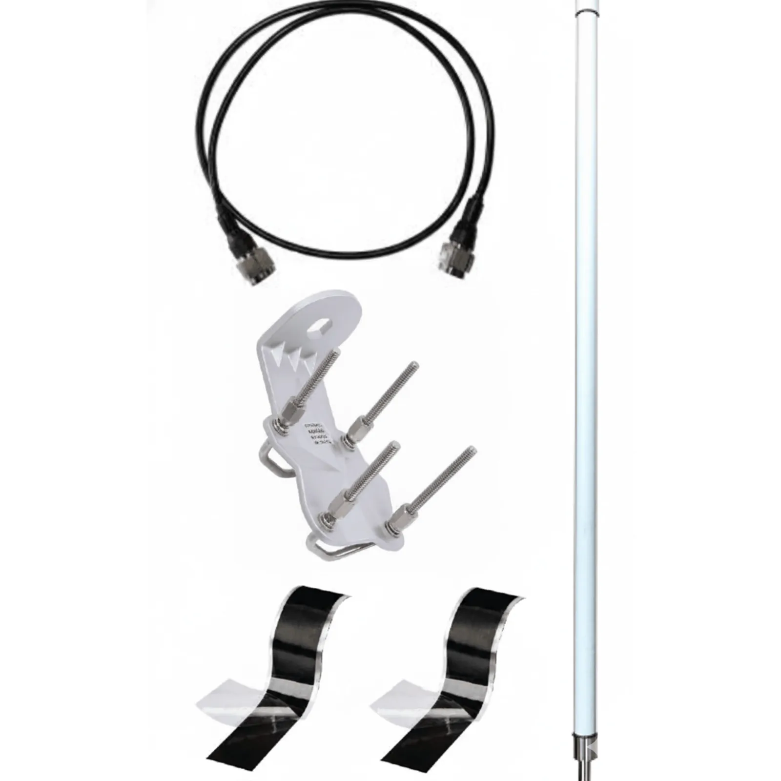 Antena LoRa Exterior Omnidireccional / 5dBi / Frecuencia 860-930 MHz / IP67 / Resistencia al Viento 200 km/h / Kit de Montaje en Poste / Cable Coaxial 1 metro