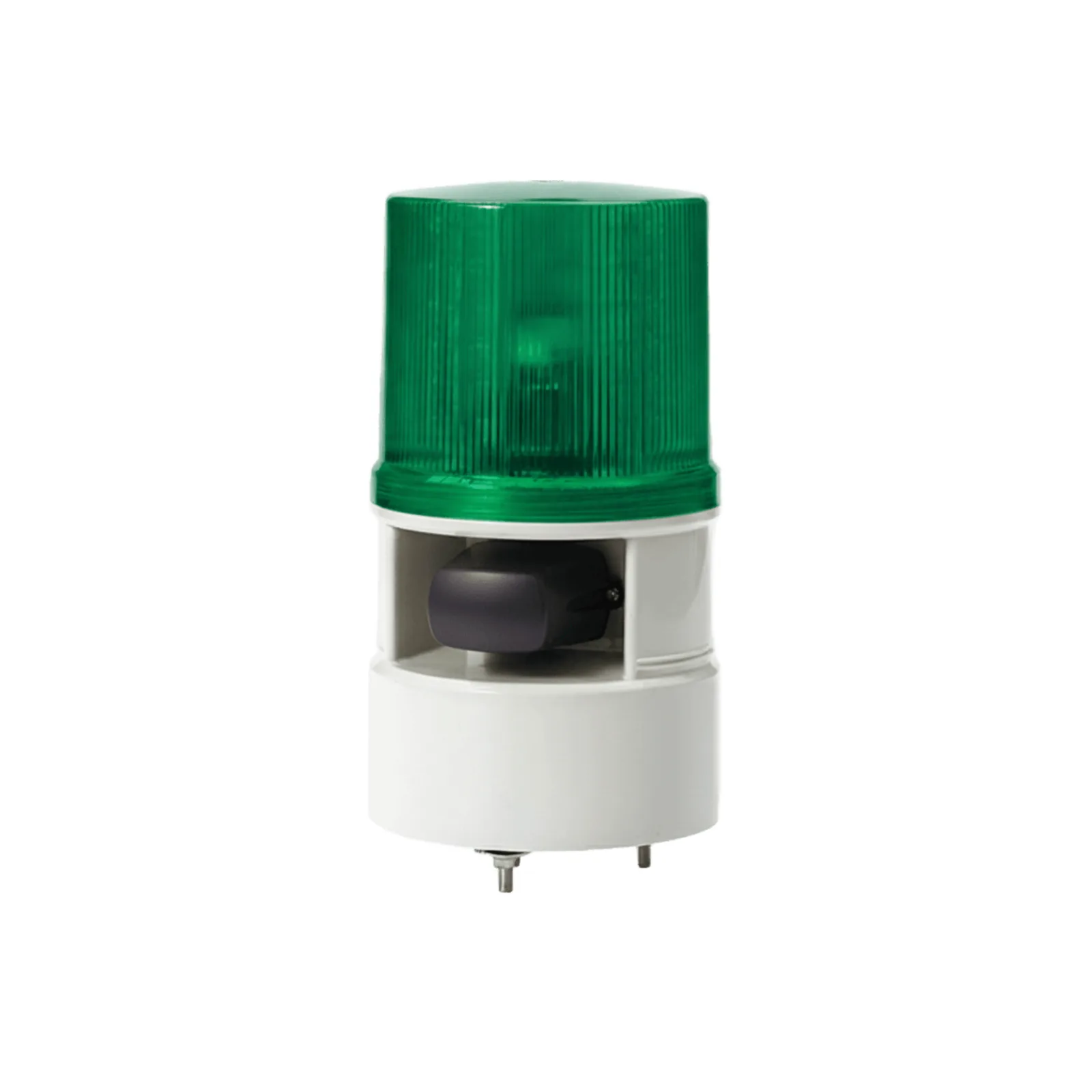 Luces de advertencia color Verde con sirena incorporada con 5 tonos máx. 105 dB en 12-24 VCD